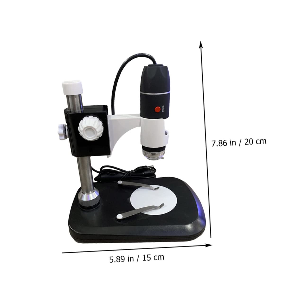 PartyKindom Microscopio Elettronico Portatile Digitale 1600x Luce LED Regolabile e Interfaccia Usb, per Gioielli e Calligrafia, Nero Abs