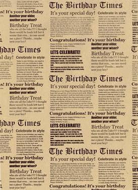 Birthday News Rolled Gift Wrap Paper