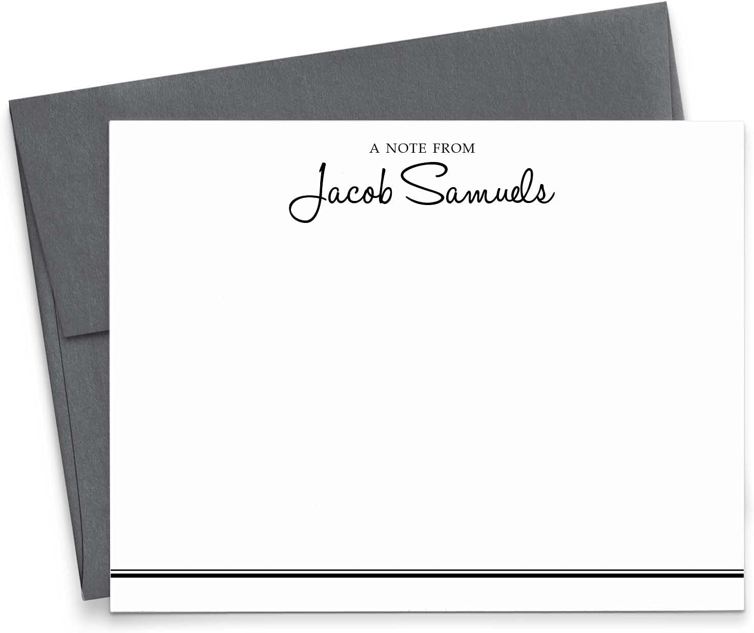 Modern Pink Paper Personalized Stationary for Men or Women, Professional Personalized FOLDED Note Cards, Your Choice of Colors and Quantity (Modern)