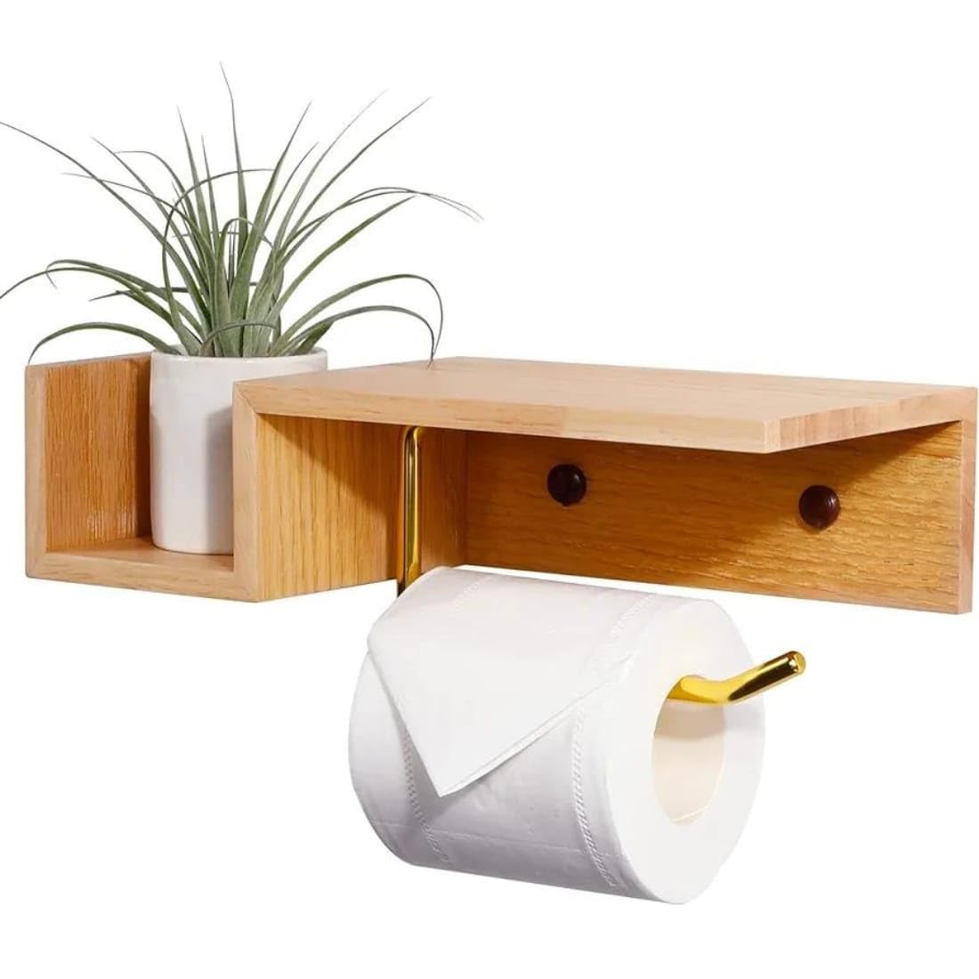 Crysellewoods Wooden Toilet Paper Holder Wall Mount with Shelf - Farmhouse Bathroom Storage Rack for Tissue Rolls, Rustic Bathroom Decor Brown (Natural) (B0D8L8N9RP) Amazon Price History, Amazon Price Tracker