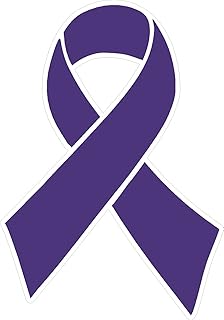 Pancreatic Cancer Ribbon, Purple, Printed Vinyl Decal, Sticker, Label for car, Cell Phone, Window, Computer, Wall, etc.