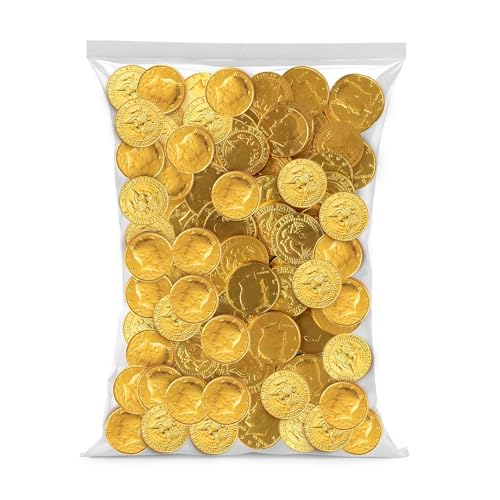 The Snackery, Large Kennedy Half Dollar Gold Foil Coins, 360 Pieces Individually Wrapped, Milk Chocolatey Coins (4 lb)