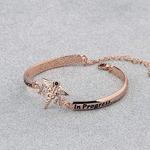 Image of CHOORO Nurse in Progress Student Nurse Zircon Bracelet Nursing Student Jewelry Future Nurse Gift Nurse Graduation Jewelry