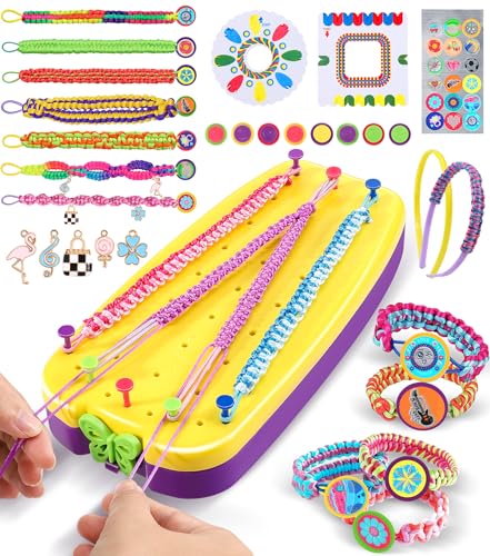 Ophy Kit para Hacer Pulseras Niñas – Hacer Pulsera de La Amistad Kit Hacer Pulseras Niña de 6 a 12 Años Hacer Pulseras Niñas con 40 Hilos Precortados Kit Manualidades DIY Regalos Cumpleaños Juguetes
