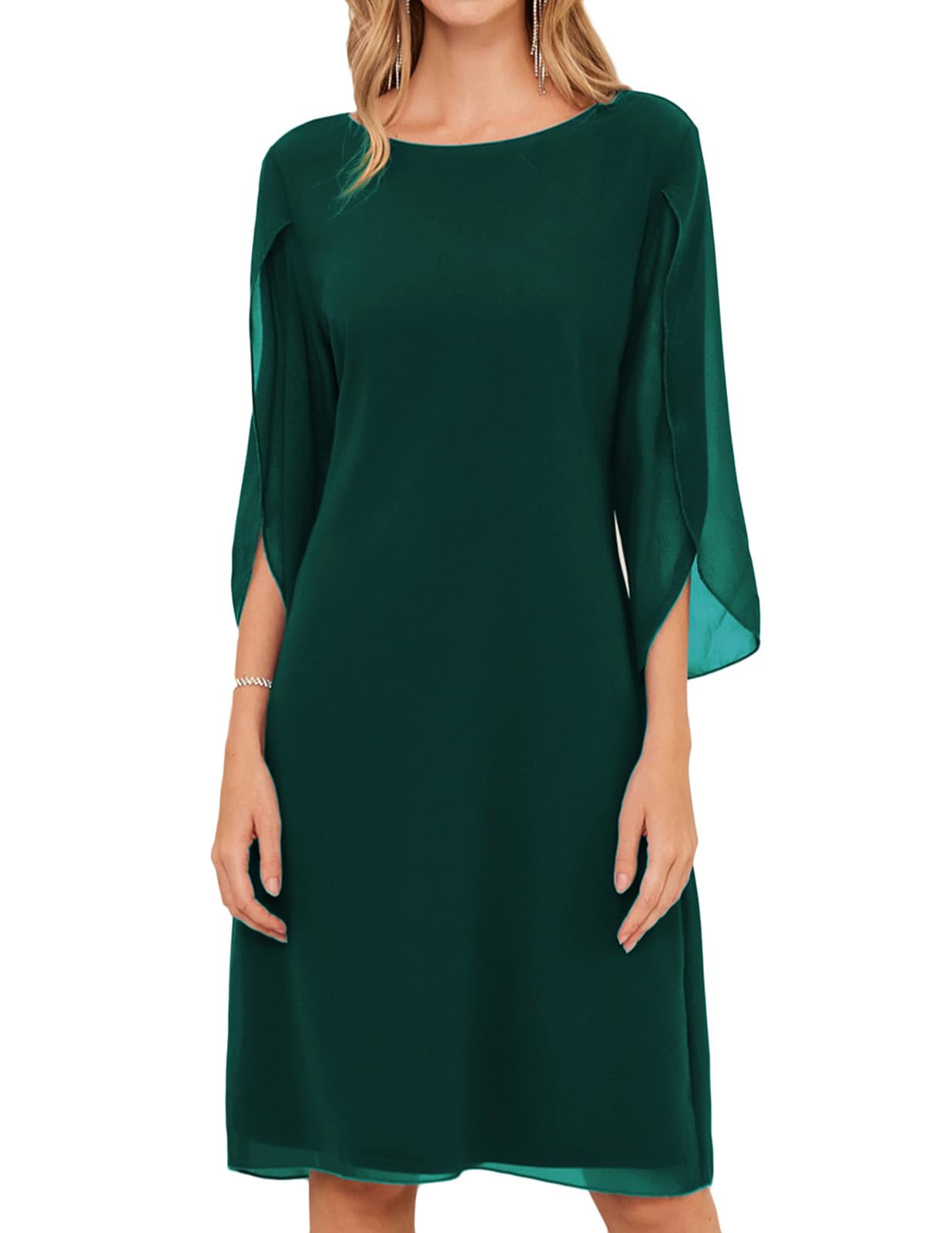 GRACE KARIN Womens Chiffon Dresses Flutter Sleeve Party Wedding Cocktail Dress Size 8-20