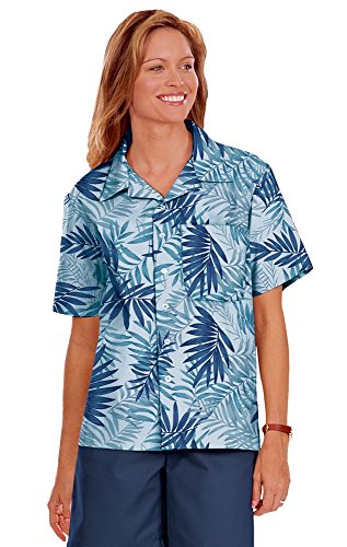 Blue Generation BG3107 Short Sleeve Tonal Print Camp Shirt