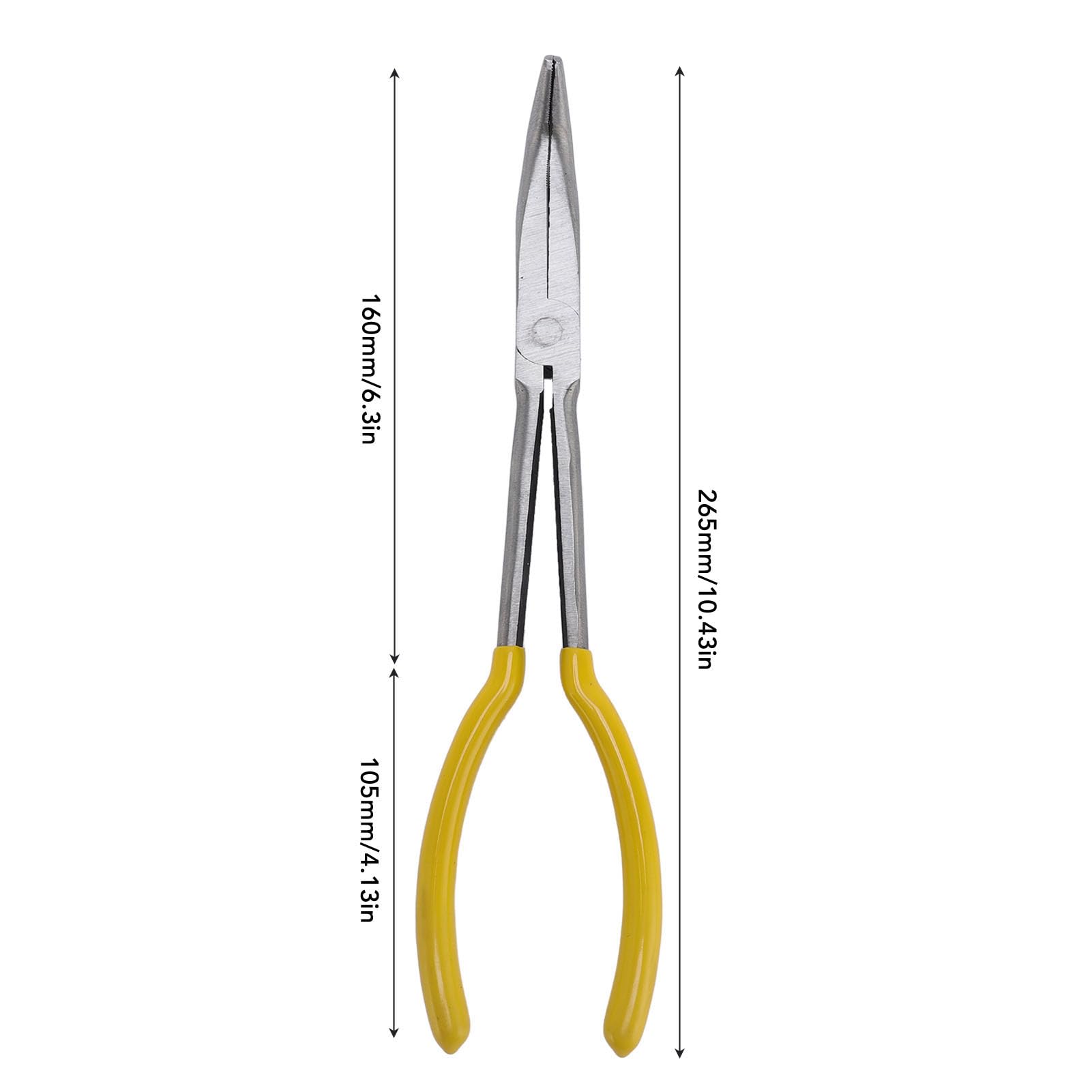 Set di pinze lunghe in acciaio al carbonio, 28 cm, ergonomiche, con becchi piegati a 25°, per gli appassionati di automobili