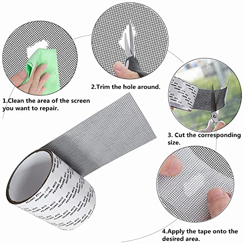 Image of Mosquito net patch repair Tape, Window Screen Repair Tap, Strong Adhesive & Waterproof Window Mosquito net Covering Mesh Tape for Door Tears Holes Screen Patch Repair (200Cm X 5CM) (200Cm X 10CM)