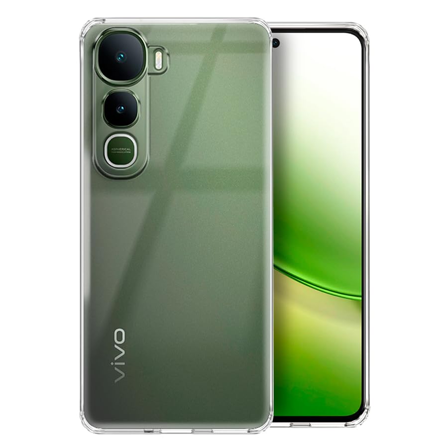 Image of Fashionury Crystal Clear Case for Vivo Y400 5G | Yellowing Resistance | Transparent TPU Silicone | Raised Camera Lips | Slim Transparent Cover