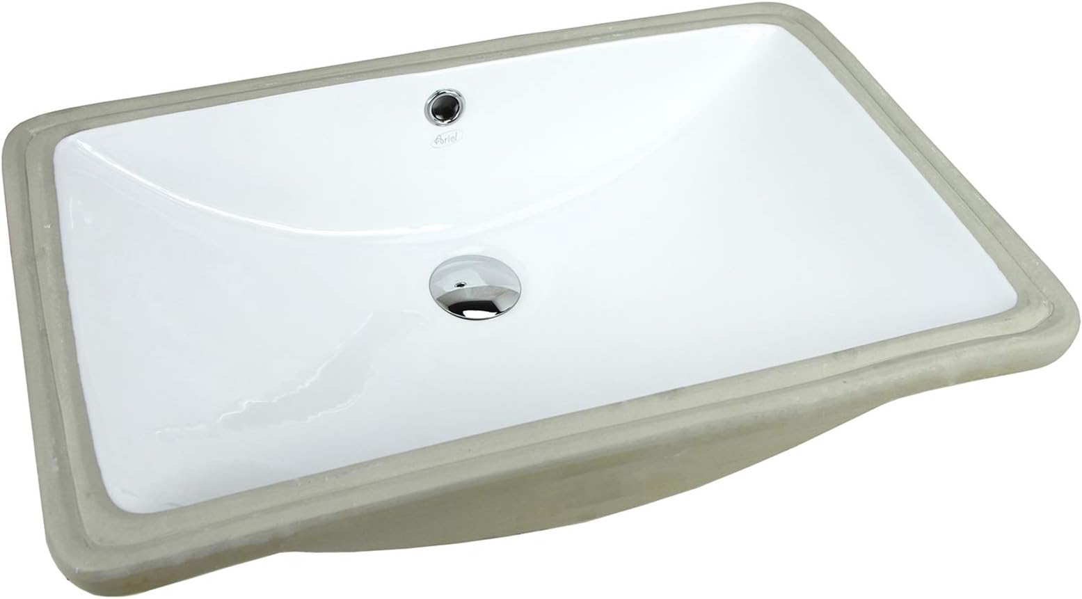 Kingsman Super Large Durable 24 Inch Rectangle Undermount Drop In Vitreous Ceramic Lavatory Vanity Bathroom Sink - Pure White (24") RP492P