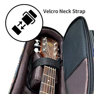 Glenmi Housse de transport pour guitare acoustique de 101,6 cm avec poches 3D, protège-cou, style bohème, rembourrage en… - Les Beatles, Paul McCartney, John Lennon, RIngo Starr, George Harrison Glenmi Housse de transport pour guitare acoustique de 101,6 cm avec poches 3D, protège-cou, style bohème, rembourrage en… – Image 3