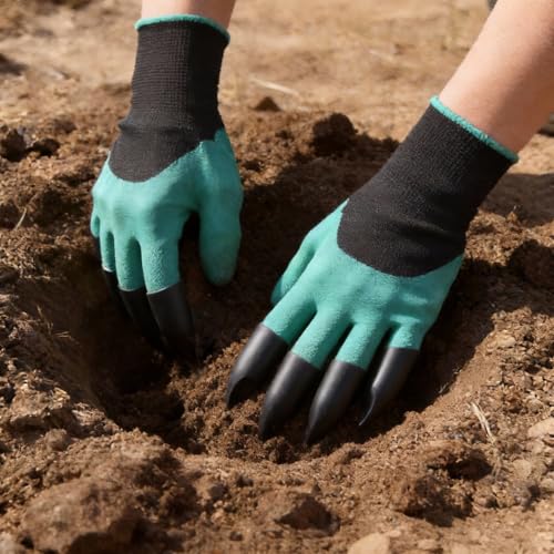 Image of Gardening Gloves with Claw, Waterproof, Universal Fit，(Green) | For planting,digging,weeding,and seeding,Men and women universal fit,Outdoor Work with Grip,waterproof design for garden work