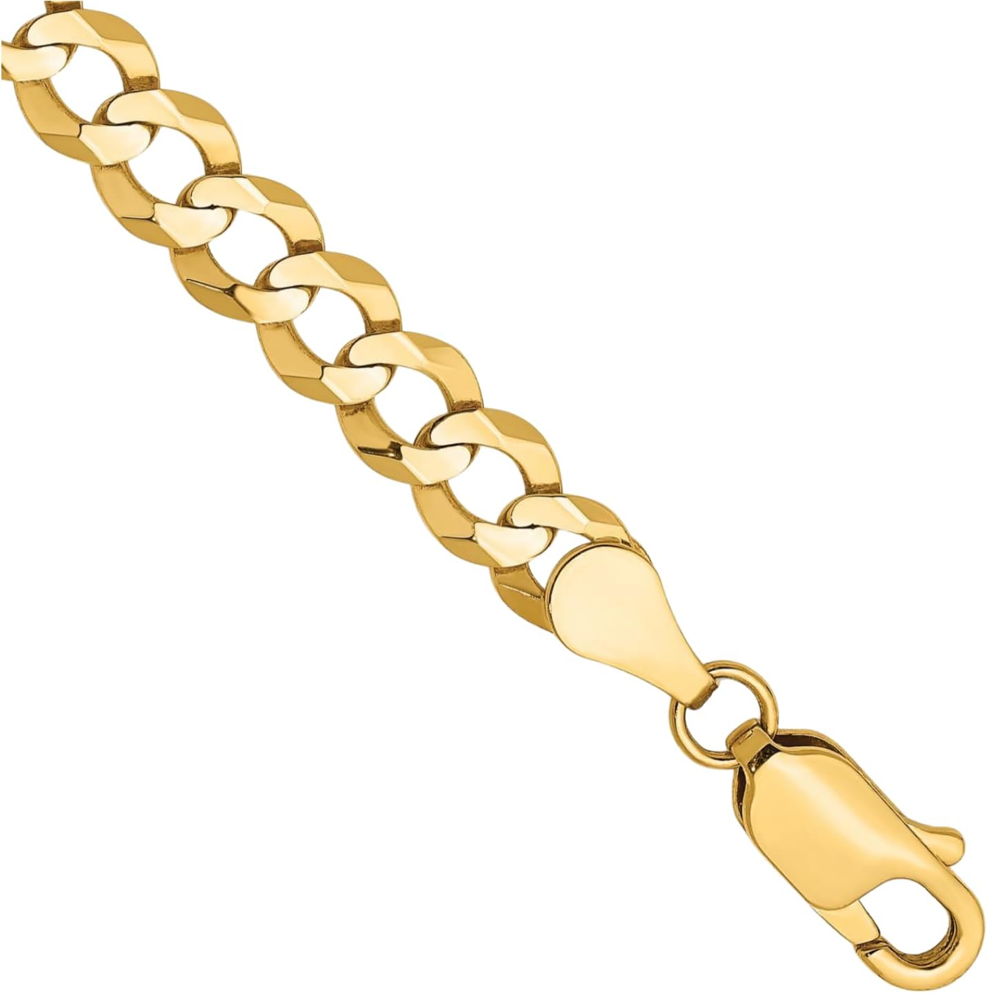 IceCarats 14K Solid Yellow Gold Miami Cuban 4.7mm Thick Curb Chain Cuban Bracelet Polished