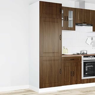 Homgoday Armario de Cocina Kalmar Madera de ingeniería de Roble marrón Cupboard