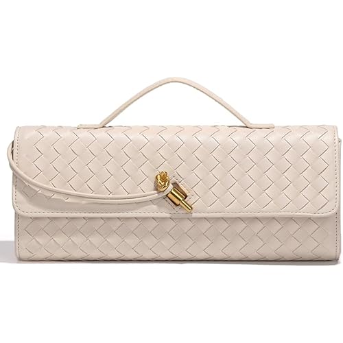 Trendy Woven Evening Clutch Purses Women Underarm Shoulder Handbag Cute Satchels Crossbody Purse PU Leather Wallet