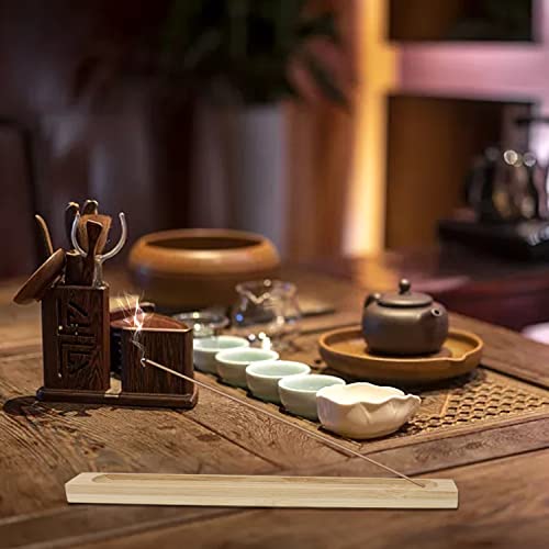 Yueton 4Pcs Traditional Vintage Bamboo Wooden Incense Stick Holder Wood Incense Tray Handmade Incense Burner With Ash Catcher For Aromatherapy, Meditation, Yoga, Home, Office, Hotel, Buddhist Temple #TOP2