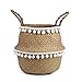 NKLL Cuscino Sedia Titolare Seagrass Basket archiviazione Flower Pot Naturale Wicker Rattan Basket Vaso Giocattoli Portabiancheria Contenitore Decorazione Domestica Vaso (Color : 6, Size : 27X24cm)