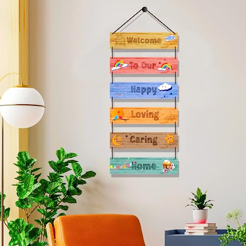 Image of Expleasia, Exuberant & Luxury Decor Decorative Wall Hanging Wooden Art Decoration Item for Home Office Living Room Bedroom Decoration Items Home Decor Gift Items (Welcome Home)