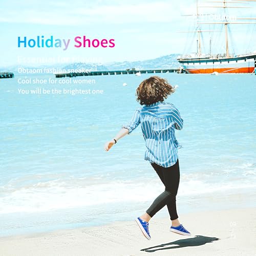 Image of Obtaom Women Canvas Mules Memory Foam Clipper Fashion Sneakers Comfortable Slip-On Mule Backless Holiday Shoes