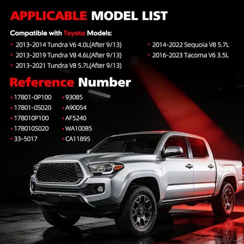 Image of Engine Air Filter for 2016-2023 Toyota Tacoma V6 3.5L, 2014-2022 Sequoia V8 5.7L,2013-2021 Toyota 4.0L 4.6L 5.7L Replaces # CA11895 17801-0P100