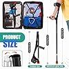 Geiserailie 2 Pcs Forearm Crutches for Adults, Folding Forearm Crutches Lightweight and Adjustable with Rubber Grips for Comfortable Grip, Aluminum Cane with Cuffs for Walking, Black