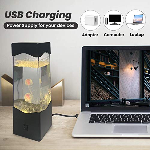 DoRight Quallen Lampe, Quallen Licht Lampe Farbwechsel, Aquarium Lavalampe, Quallen Tank Stimmungslampe für Home Office Wohnzimmer Dekor Kinder Erwachsene Geburtstagsgeschenk Weihnachten, USB 5V