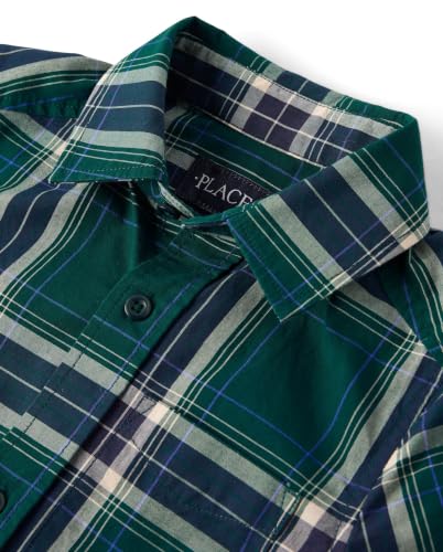 Image of The Children's Place Boys' Short Sleeve Poplin Button Down Shirt