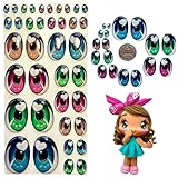 236-M: Assorted 3D Resin Googly & Wiggle Eyes (38 Pcs/19 Pairs, 5mm-22mm, Various Sizes) – Pink, Turquoise, Blue, Brown, Green- Self-Adhesive for DIY Crafts, Clay, Cold Porcelain, Polymer Clay, DIY