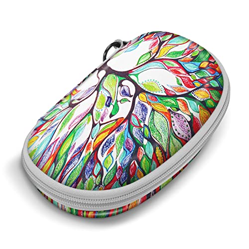 Fintie Sunglasses Case with Carabiner, Hard Shell Shockproof Sport Glasses Case Travel Zipper Eyeglasses Case, Love Tree