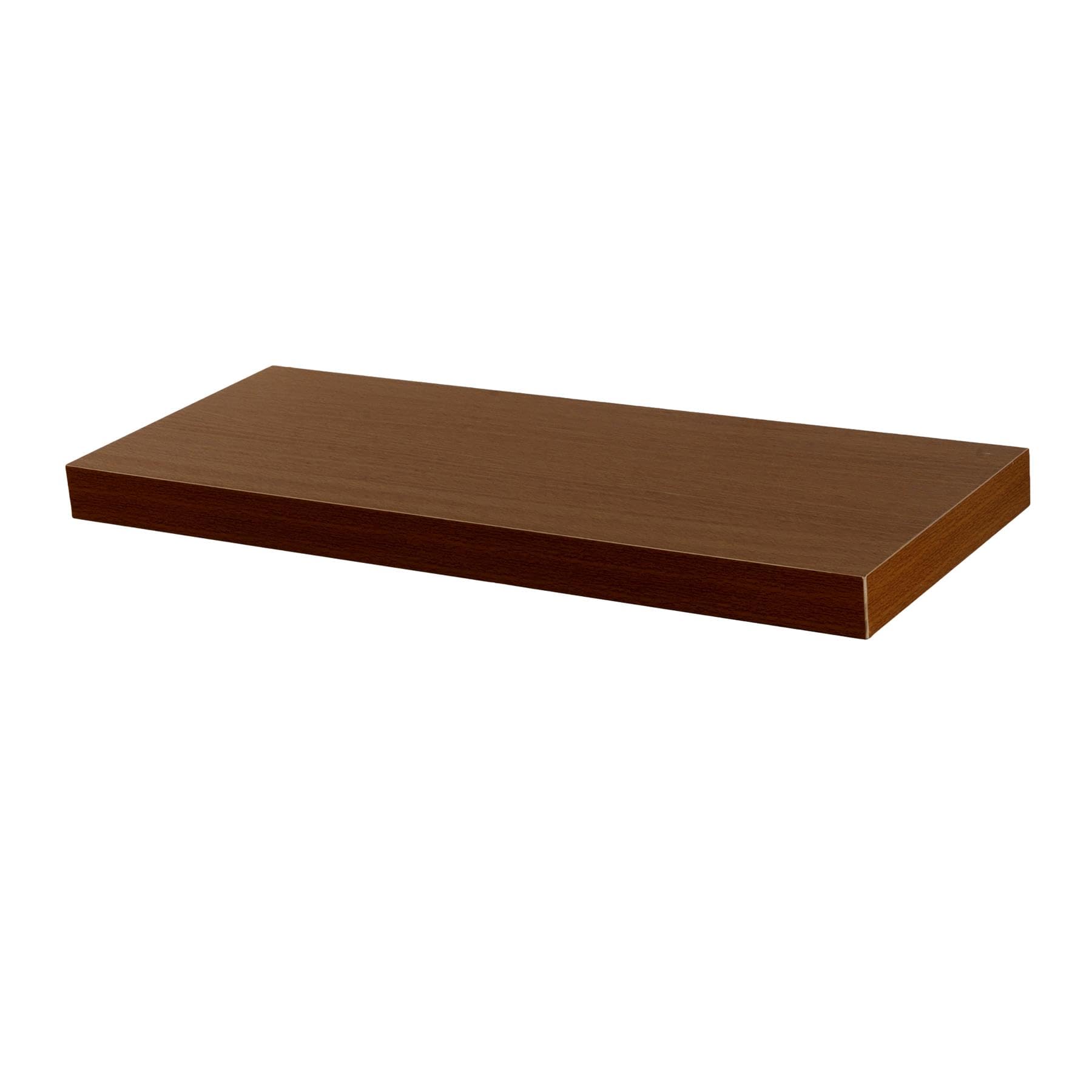 Harbour Housewares Modern Floating Wall Shelf - 60cm - Walnut - Photo Gallery Bookshelf Wall Shelves for Living Room Display, Bedroom, Office Storage