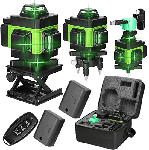【Amazon.co.jp限定】安心の日本人セラー 16ライングリーンレーザー墨出し器 +バッテリー2個 リモコン付 スマホ操作 日本語取付(注 レーザークラス クラス2 4D 安心日本人セラー 墨だし