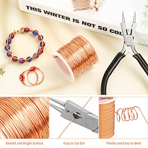 Image of Modacraft 18 Gauge Copper Wire for Jewelry Making with 4 in 1 Plier, 65Ft /1mm Craft Beading Pure Bare Copper Wire for Jewelry Making Supplies and Crafting