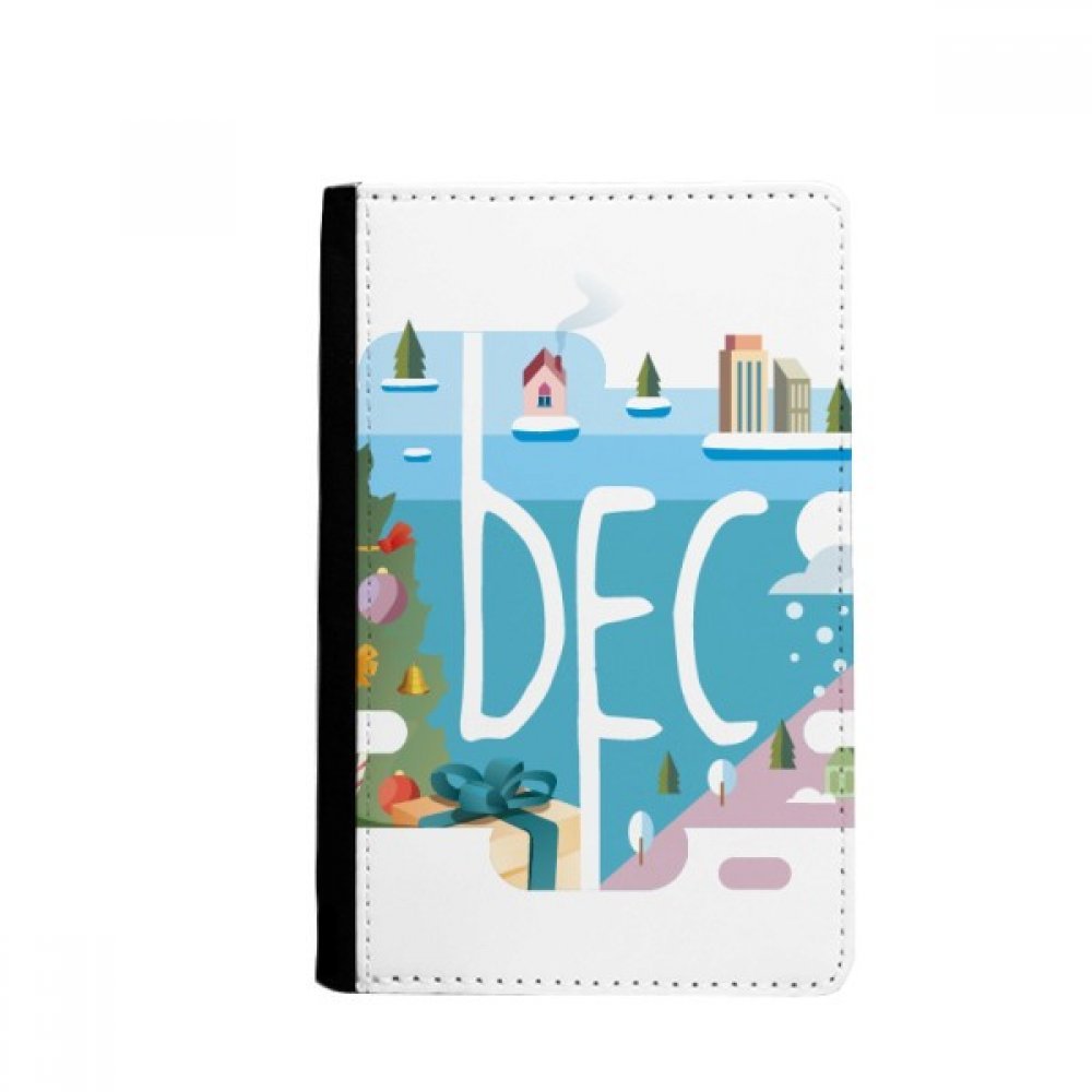 December Month Season Illustration Passport Holder Notecase Burse Wallet Cover Card Purse