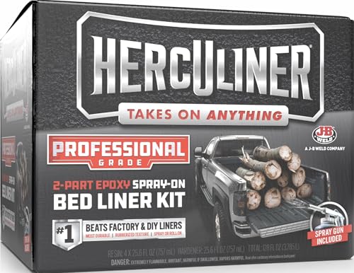 HERCULINER Truck Bed Liner Kit 8 ft, 2K Urethane, Spray/Roll