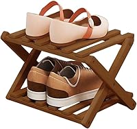 Vista 18 de YYW Zapatero de bambú para entrada, estantes de zapatos de pie libre, estante de armario, organizador vertical plegable de almacenamiento de zapatos