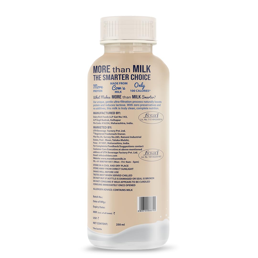 XLR8 More than Milk Ultra-Filtered High Protein Skimmed Milk (250 ml (Pack of 24))