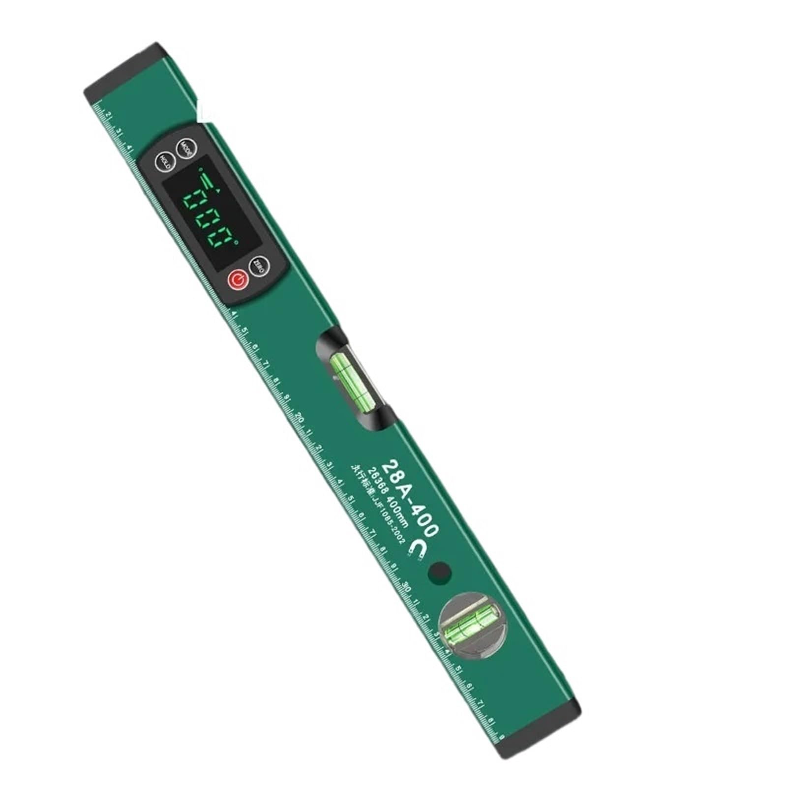 1 x precyzyjny cyfrowy przenośnik z wyświetlaczem LED, intylometr, poziomica magnetyczna od 0 do 90° (400 mm)