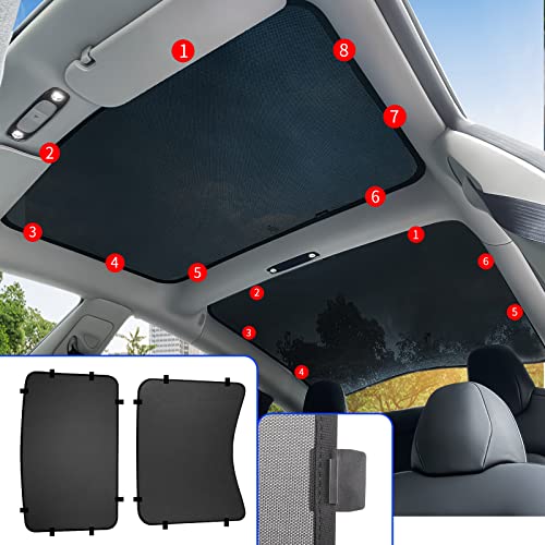 ThinSGO Sunroof Sunshade Glass Roof Sunshade Skylight Blind Shading Net for Tesla Model 3 2017-2022 Version