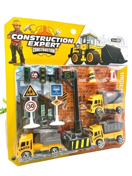 DEKEANSHKA® Construction Expert Simulation Toys Set with Truck Models Road Signs Vehicle for School Kids | Best Gift Toy (B0CMTY21WR) Amazon Price History, Amazon Price Tracker