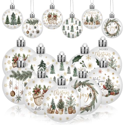 HyDren 40 Pcs Farmhouse Christmas Ornaments Balls, 1.18 Inch