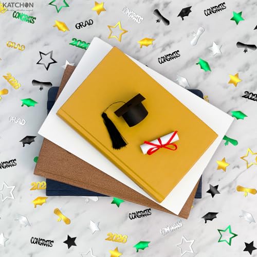 Image of KatchOn, Congrats Grad Confetti 2026 - Pack of 1000, Green and Gold Graduation Decorations 2026 Graduation Confetti for Class of 2026 Decorations, 2026 Graduation Decorations, Graduation Party Decor