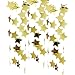 Glitter Gold Sparkle Twikle Star Paper Garland for Wedding Birthday Party Baby Shower Holiday Decoration Table Wall Ceiling Decor (4 inch in Diameter, 6.6 Feet,Pack of 2, FUS-5)