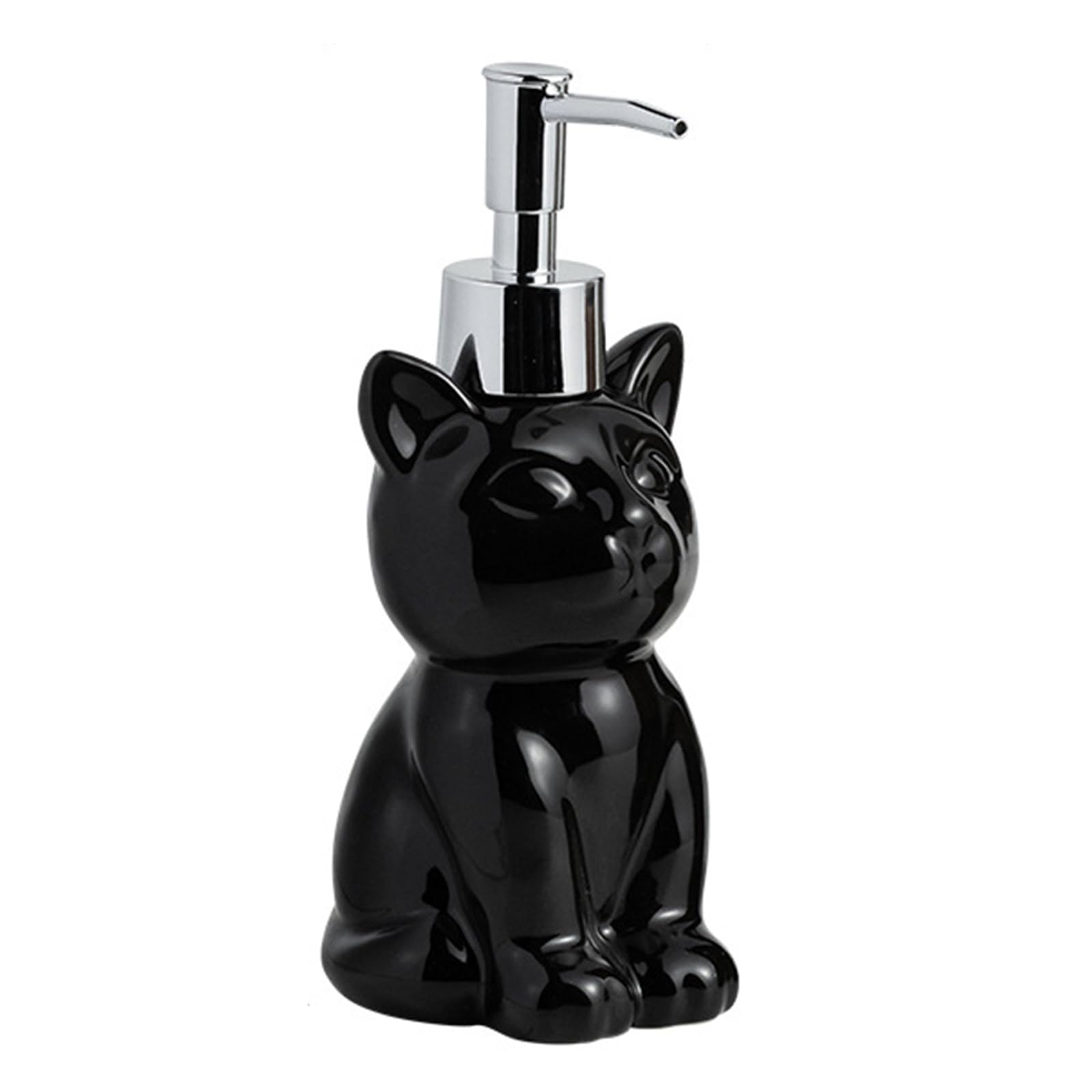 NEWFT Ceramic Dispenser Bottle for Lotion Hand Soap and Sanitizers Organizers Container with Cats Design Home Essential Ceramic Soap Dispenser