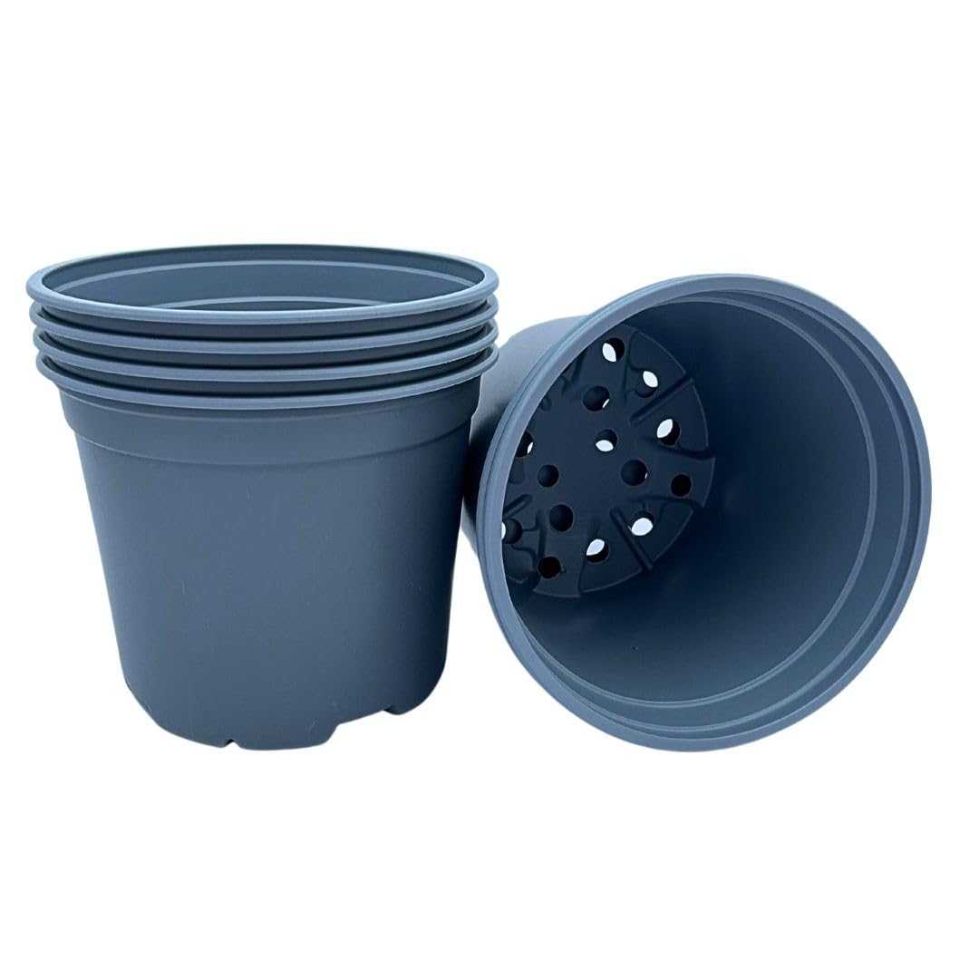 Bramley & Sage 19cm 3 Litre Grey Plastic Plant Pots (Various Quantities) (20)