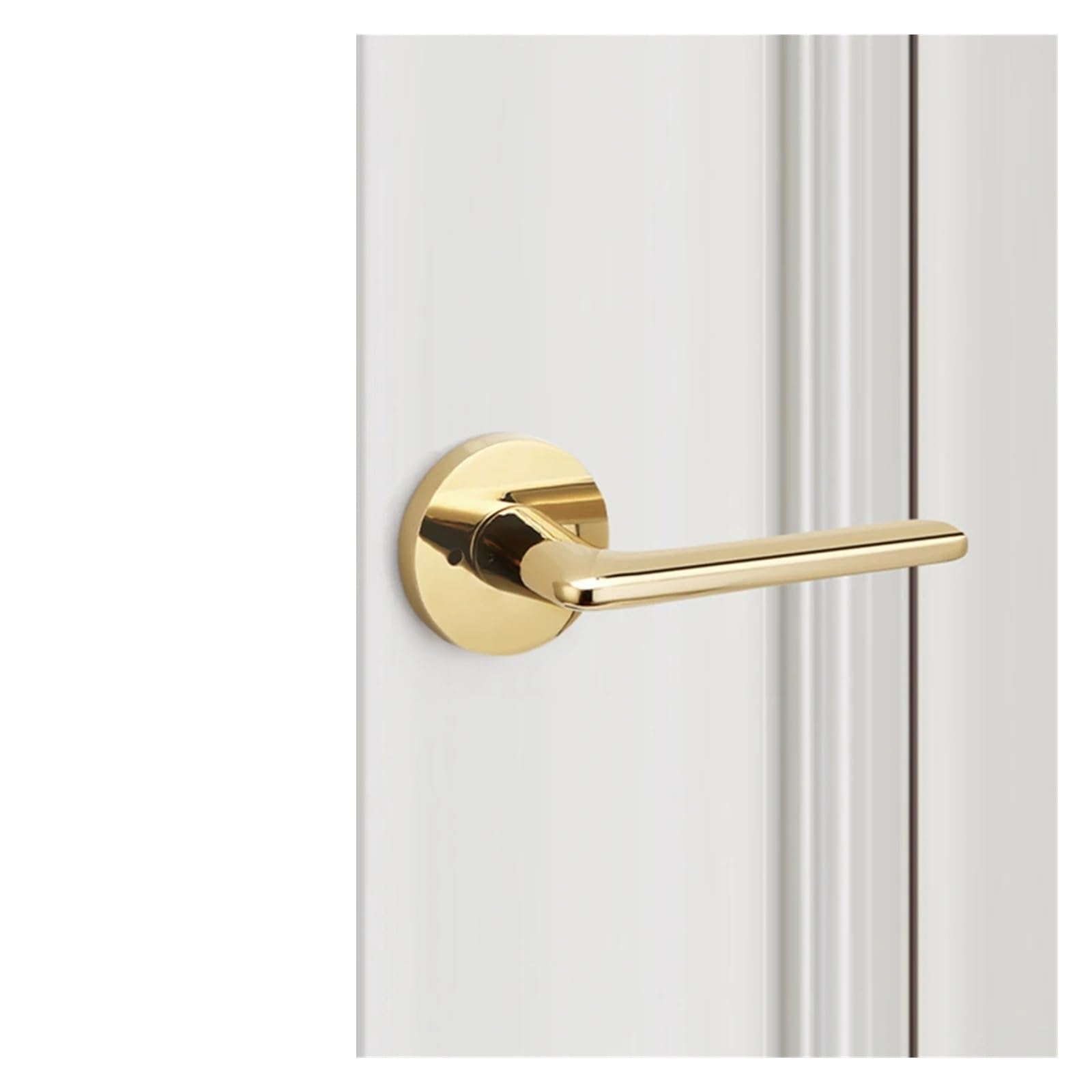 KXAOXGRC European Door Handle Set, Gold Zinc Alloy Interior Lever Lock Handle Set Keyless