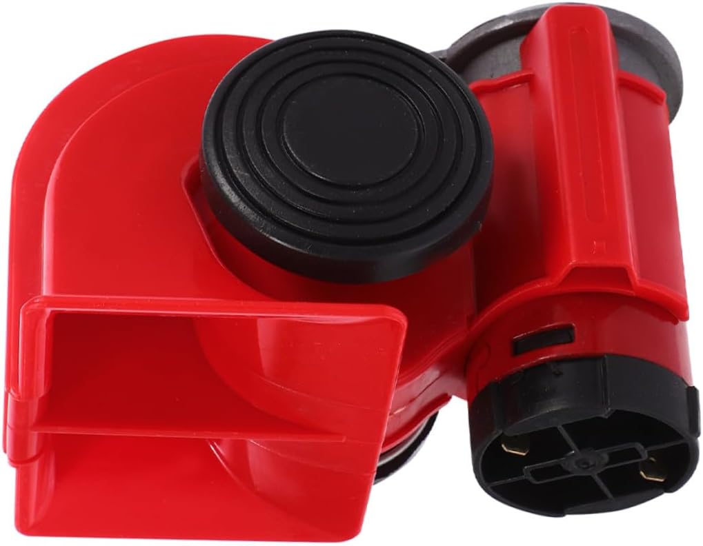 12v Red Electric Train Horn and Snail Air Horn for Cars and Trucks Loud Dual-tone Kit with Compressor for Automotive Exterior Accessories