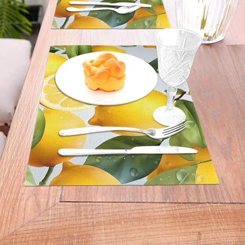 Sets de table PVC tissé résistant à la chaleur lavables pour décoration table cuisine rectangulaire