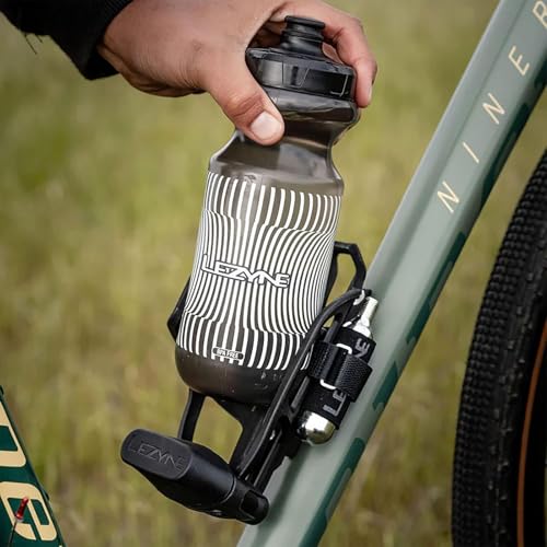 Image of LEZYNE Tubeless Flow Storage Cage | Durable Fiber-Reinforced Composite Matrix Tubeless Loaded Cage with Storage Container, V-Pro 17 Multitool, CO2 Head & CO2 Cartridges