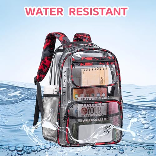 image for Bluboon Clear Backpack Heavy Duty Kids Boys Clear Bookbag See Through 