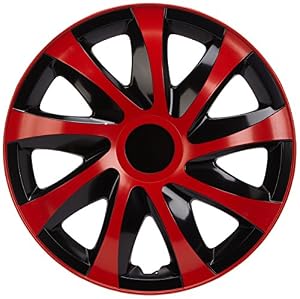 NRM KO238 Radzierblende Draco CS, Schwarz/Rot, 14 Zoll, 4er Set